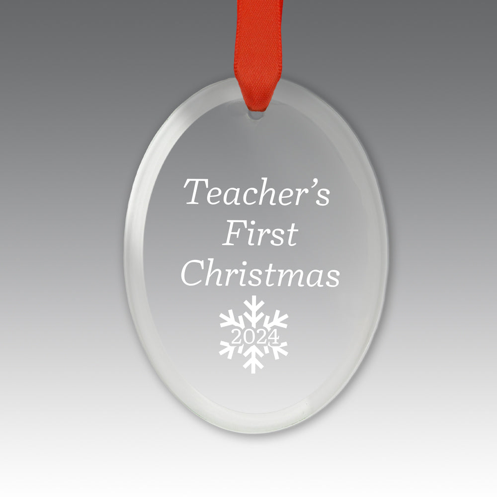 Teacher's First Christmas Crystal Suncathcer Ornament