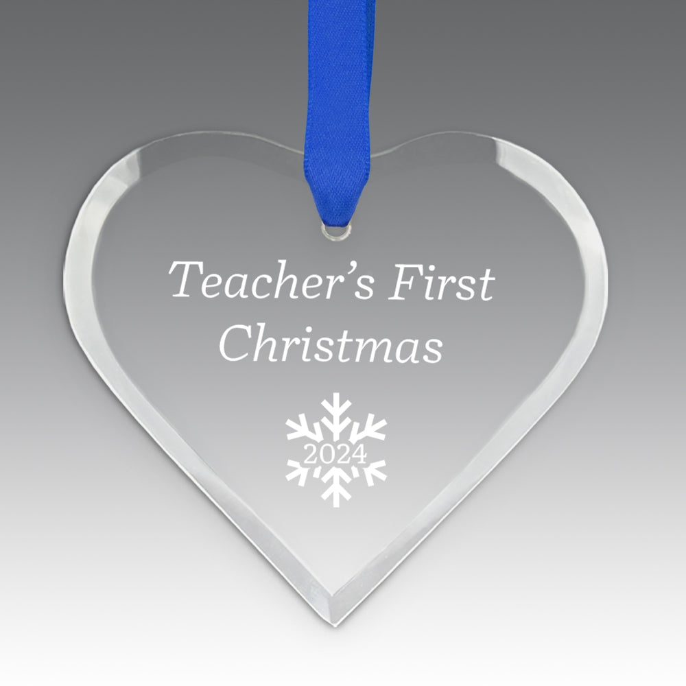 Teacher's First Christmas Crystal Suncathcer Ornament