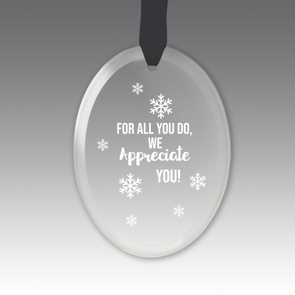 We Appreciate You Crystal Suncatcher Ornament