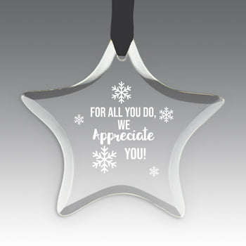 We Appreciate You Crystal Suncatcher Ornament
