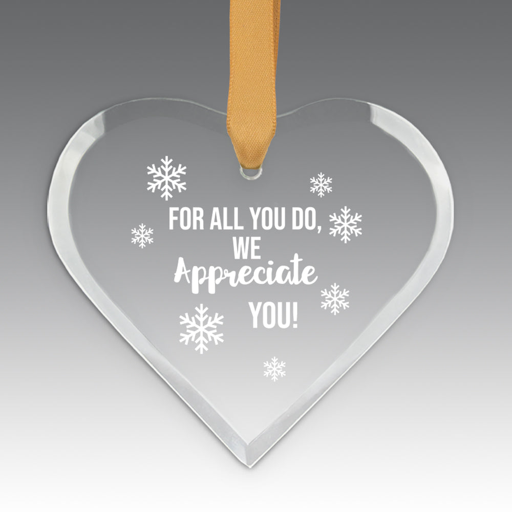 We Appreciate You Crystal Suncatcher Ornament