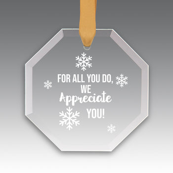 We Appreciate You Crystal Suncatcher Ornament
