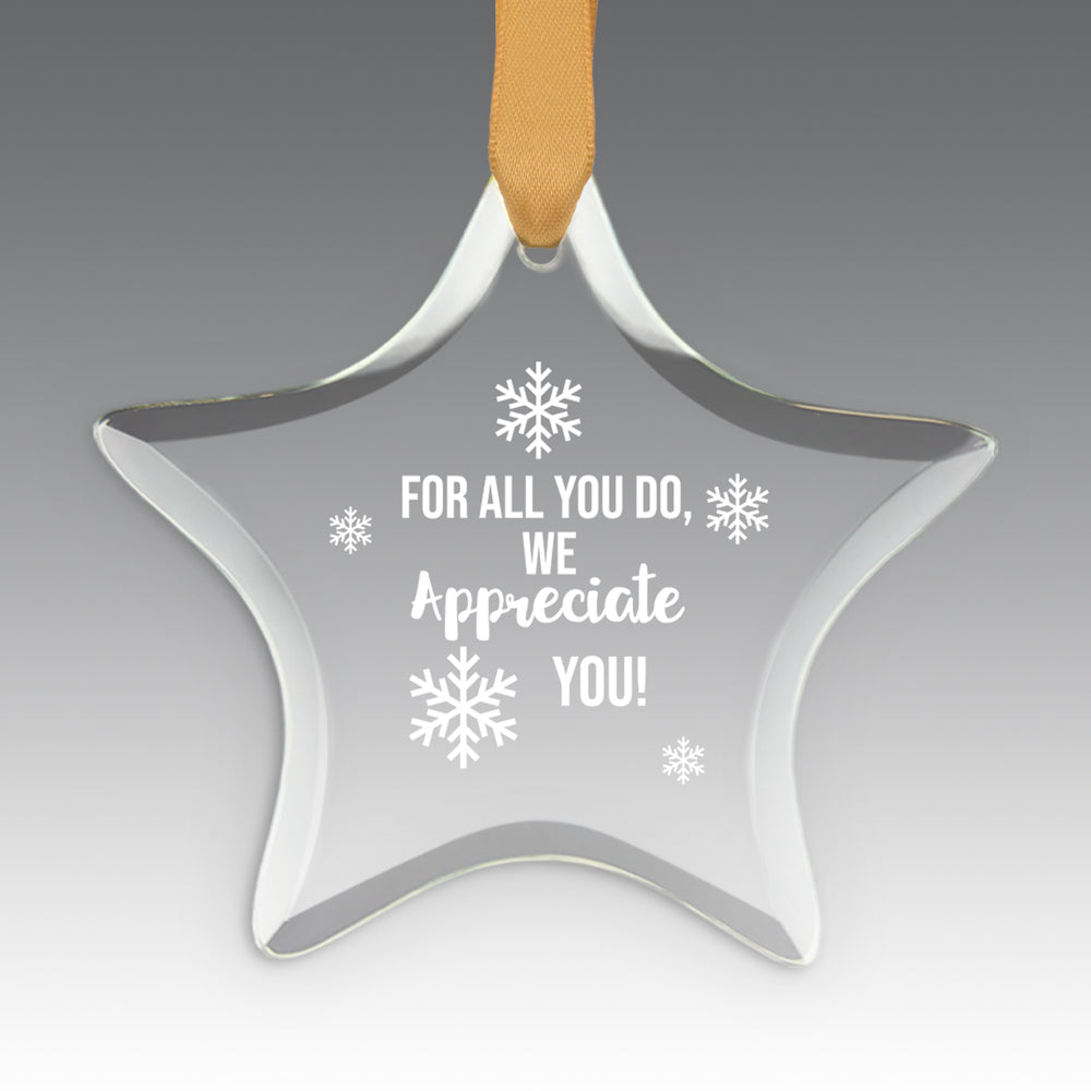 We Appreciate You Crystal Suncatcher Ornament