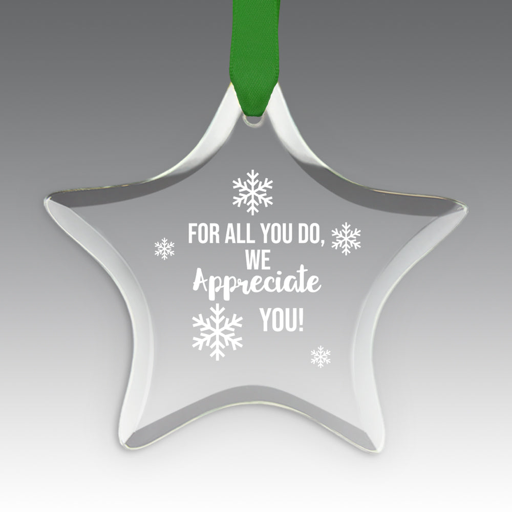 We Appreciate You Crystal Suncatcher Ornament