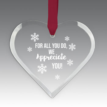 We Appreciate You Crystal Suncatcher Ornament