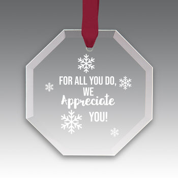 We Appreciate You Crystal Suncatcher Ornament