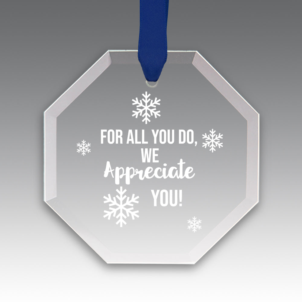 We Appreciate You Crystal Suncatcher Ornament