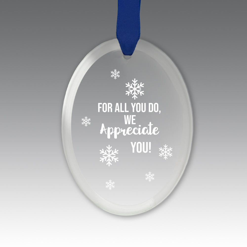 We Appreciate You Crystal Suncatcher Ornament