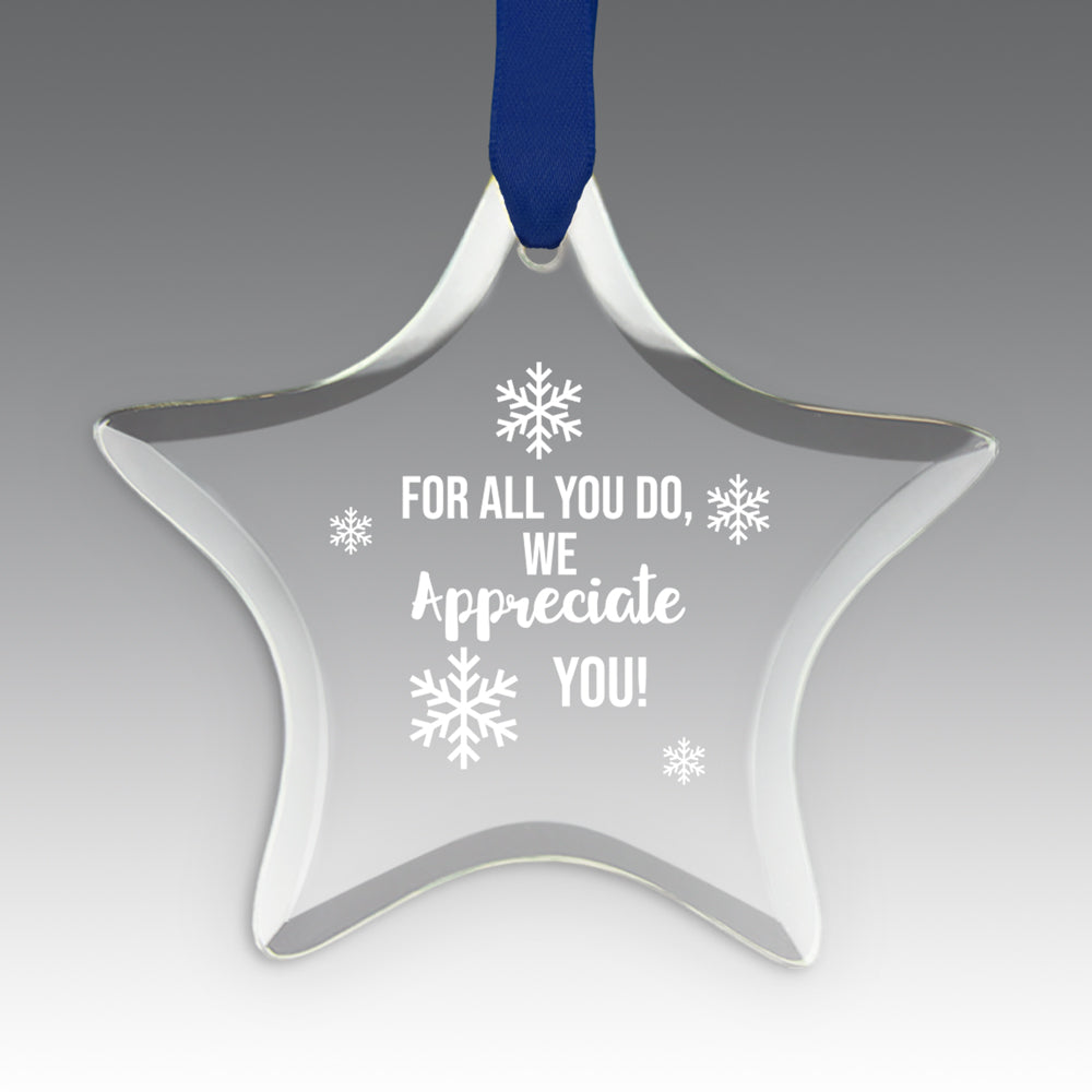 We Appreciate You Crystal Suncatcher Ornament