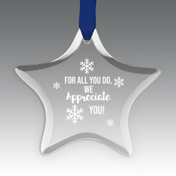 We Appreciate You Crystal Suncatcher Ornament