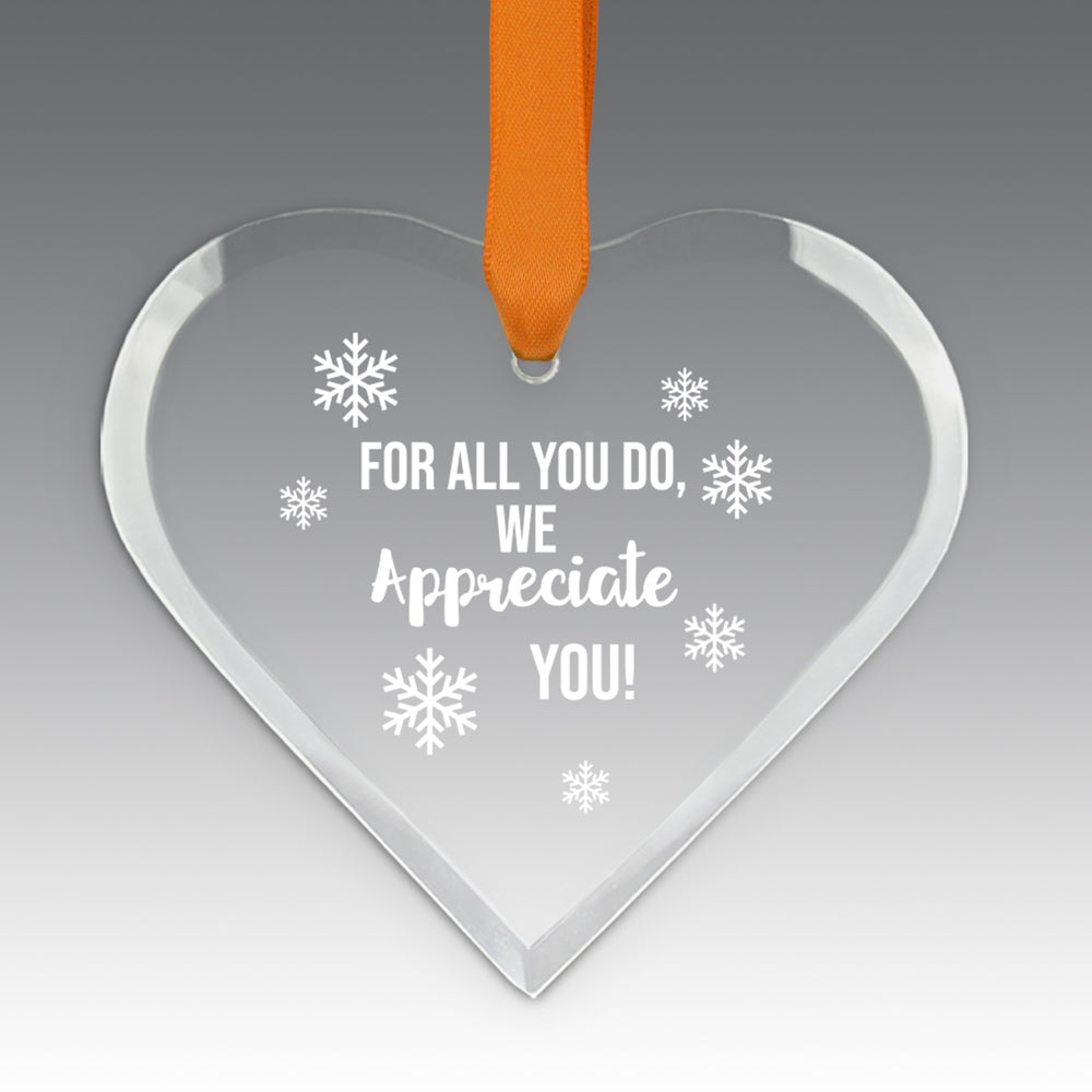 We Appreciate You Crystal Suncatcher Ornament