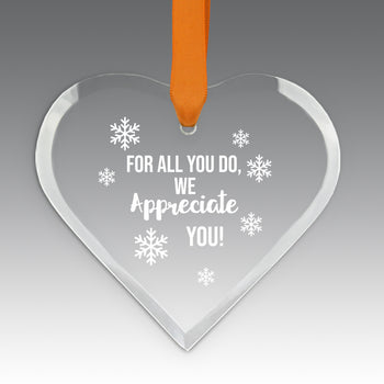 We Appreciate You Crystal Suncatcher Ornament