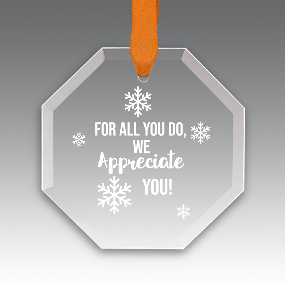 We Appreciate You Crystal Suncatcher Ornament