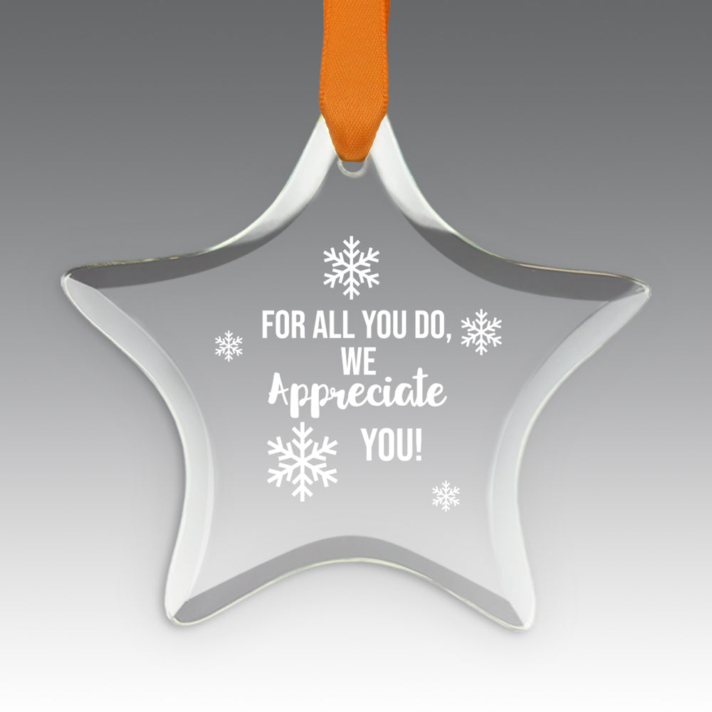 We Appreciate You Crystal Suncatcher Ornament