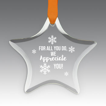 We Appreciate You Crystal Suncatcher Ornament