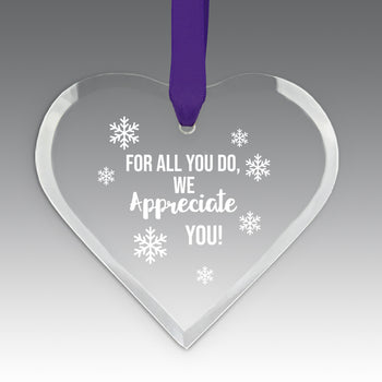 We Appreciate You Crystal Suncatcher Ornament