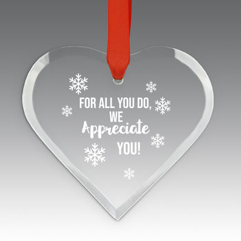 We Appreciate You Crystal Suncatcher Ornament