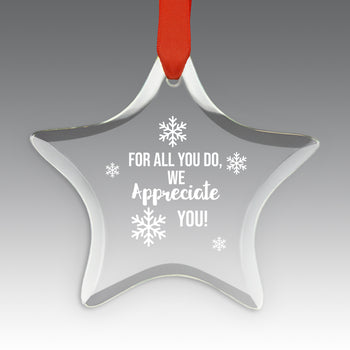 We Appreciate You Crystal Suncatcher Ornament