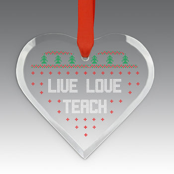Live, Love, Teach Crystal Suncatcher Ornament