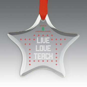 Live, Love, Teach Crystal Suncatcher Ornament