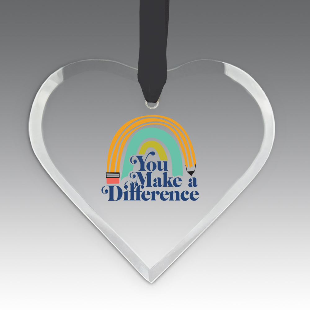 You Make a  Difference Crystal Suncatcher Ornament