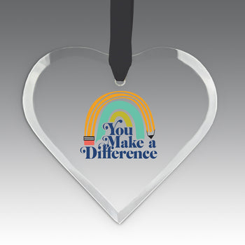 You Make a  Difference Crystal Suncatcher Ornament