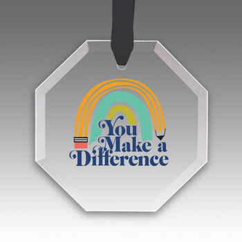 You Make a  Difference Crystal Suncatcher Ornament