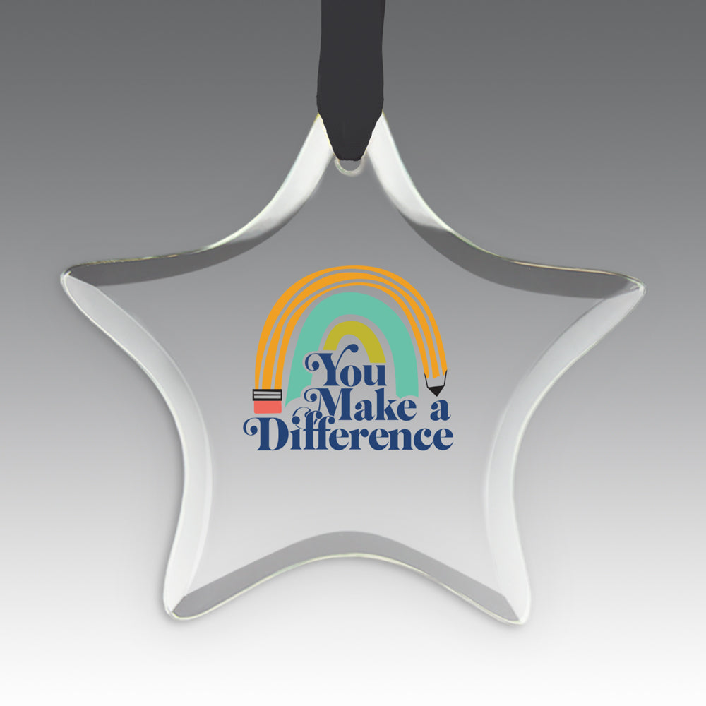 You Make a  Difference Crystal Suncatcher Ornament