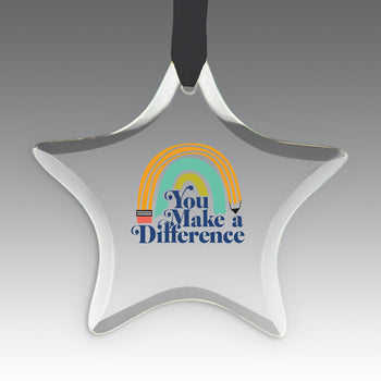 You Make a  Difference Crystal Suncatcher Ornament