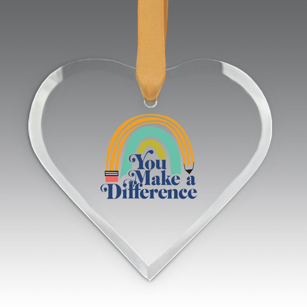 You Make a  Difference Crystal Suncatcher Ornament