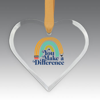 You Make a  Difference Crystal Suncatcher Ornament