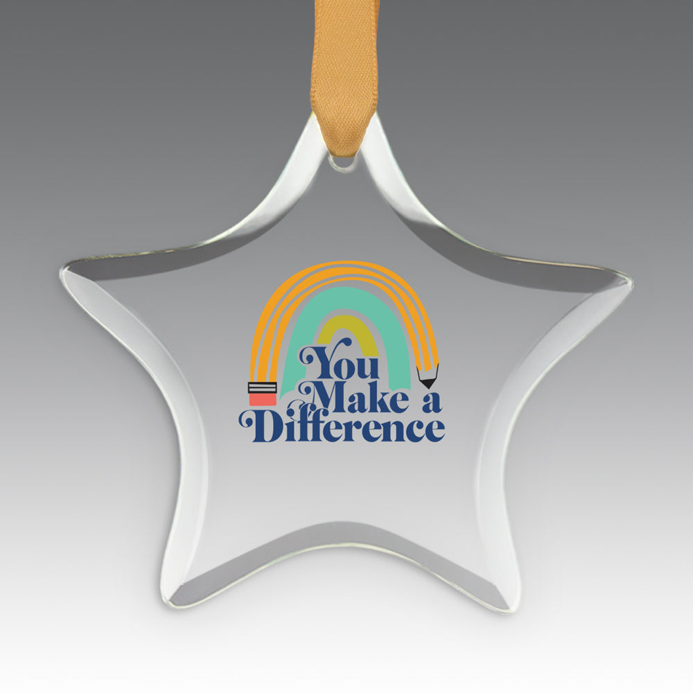 You Make a  Difference Crystal Suncatcher Ornament