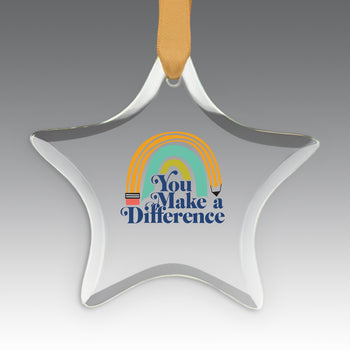 You Make a  Difference Crystal Suncatcher Ornament