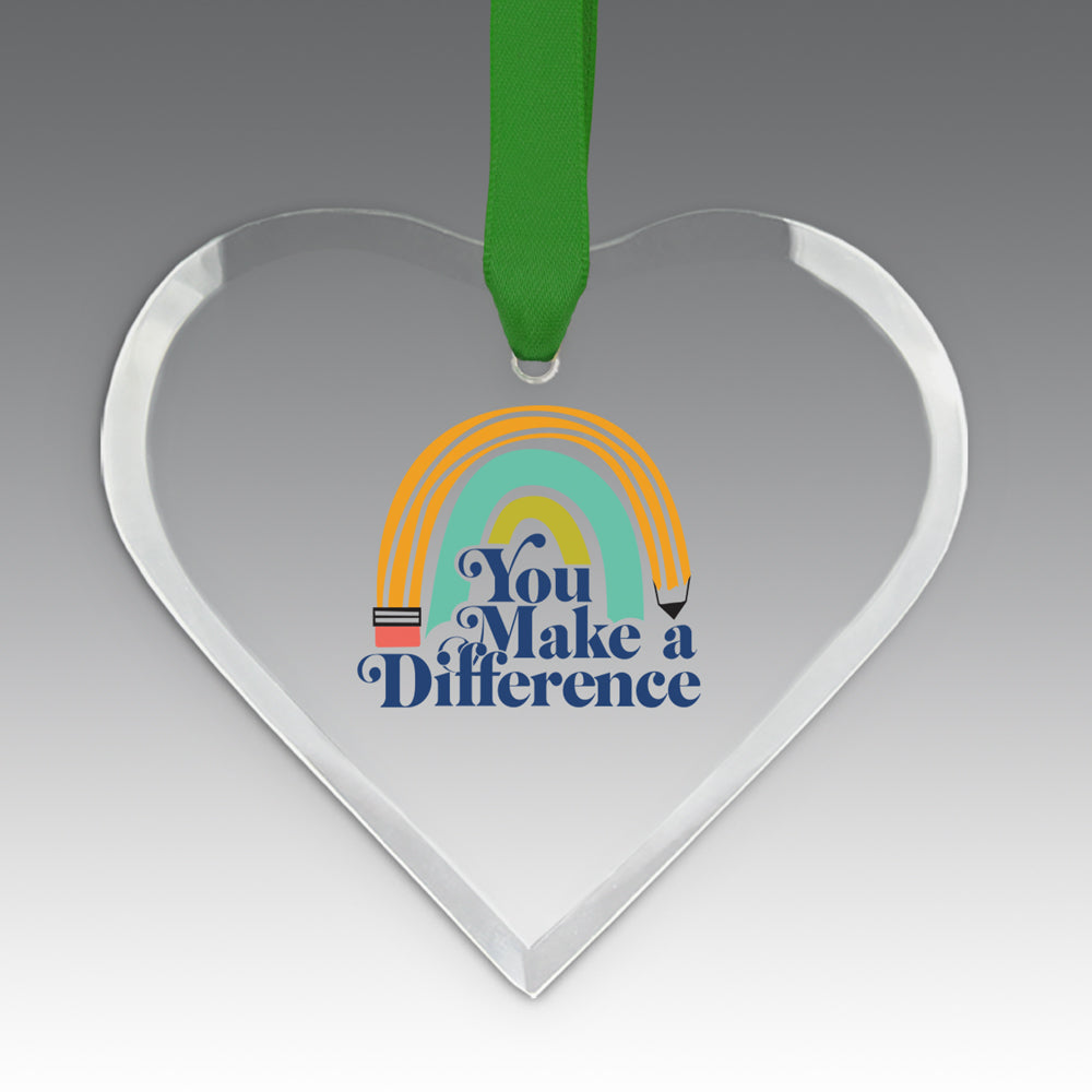 You Make a  Difference Crystal Suncatcher Ornament