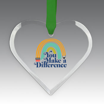 You Make a  Difference Crystal Suncatcher Ornament