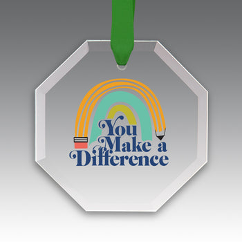 You Make a  Difference Crystal Suncatcher Ornament