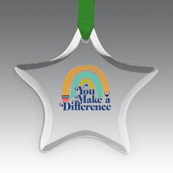 You Make a  Difference Crystal Suncatcher Ornament