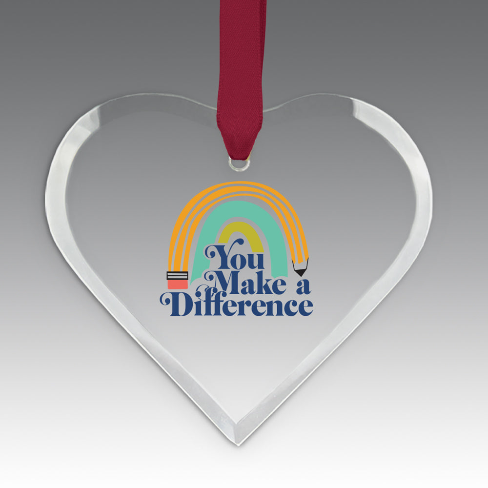 You Make a  Difference Crystal Suncatcher Ornament