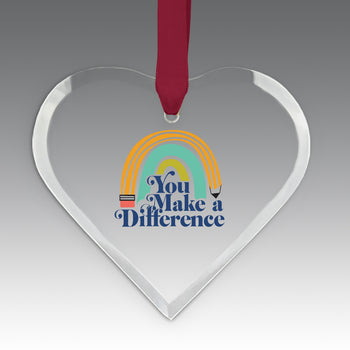 You Make a  Difference Crystal Suncatcher Ornament
