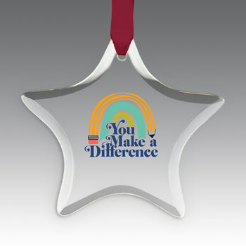 You Make a  Difference Crystal Suncatcher Ornament