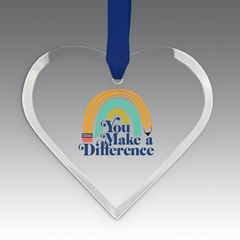 You Make a  Difference Crystal Suncatcher Ornament