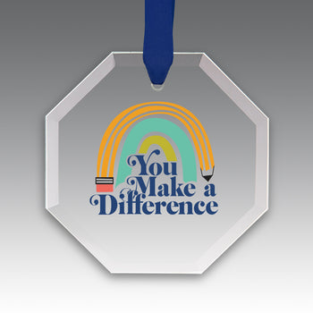 You Make a  Difference Crystal Suncatcher Ornament