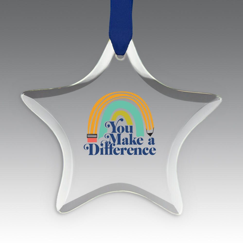 You Make a  Difference Crystal Suncatcher Ornament