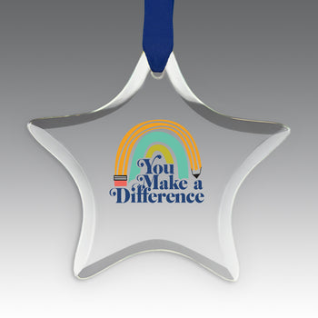 You Make a  Difference Crystal Suncatcher Ornament