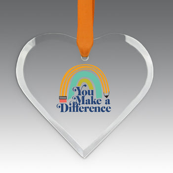 You Make a  Difference Crystal Suncatcher Ornament