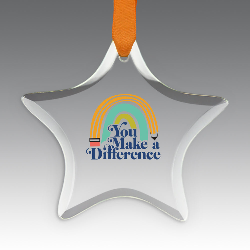 You Make a  Difference Crystal Suncatcher Ornament