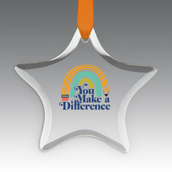 You Make a  Difference Crystal Suncatcher Ornament