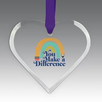 You Make a  Difference Crystal Suncatcher Ornament