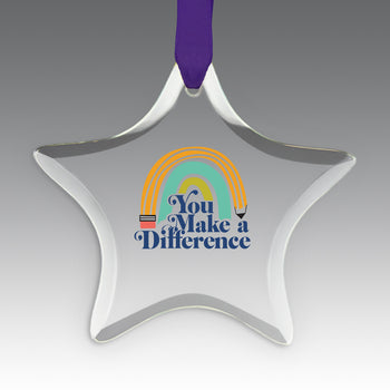 You Make a  Difference Crystal Suncatcher Ornament