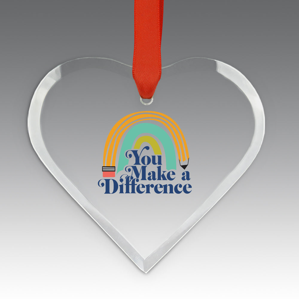 You Make a  Difference Crystal Suncatcher Ornament